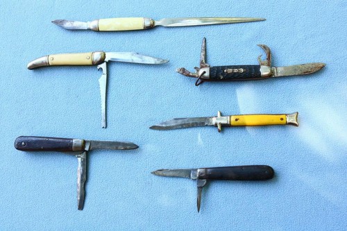 Knife Knives LOT Mixed Estate Find ASIS Mix USA Advertising Unusual Old bag3 WF - Picture 8 of 9