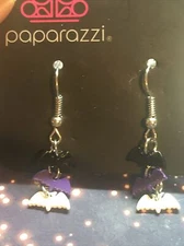 🥰 Paparazzi BAT 💗 MULTI ( BLK, P, WH) HALLOWEEN EARRINGS HTF ~ NWT 🥰