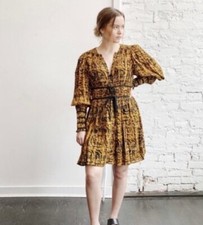 Ulla Johnson Kesia Long Sleeve Mini Dress in Marigold 4