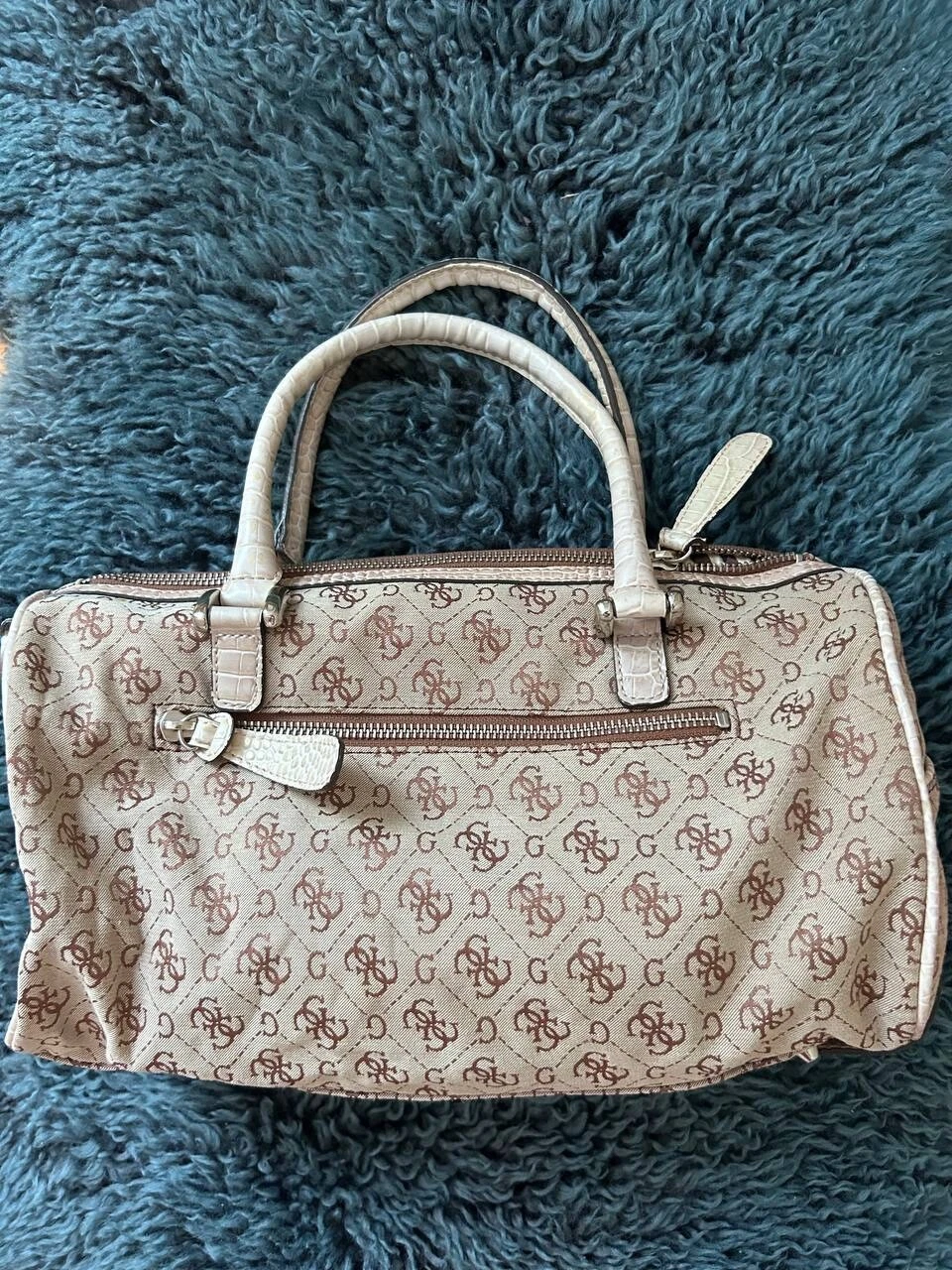 Borsa a tracolla vintage Y2K Guess monogramma tela borsetta