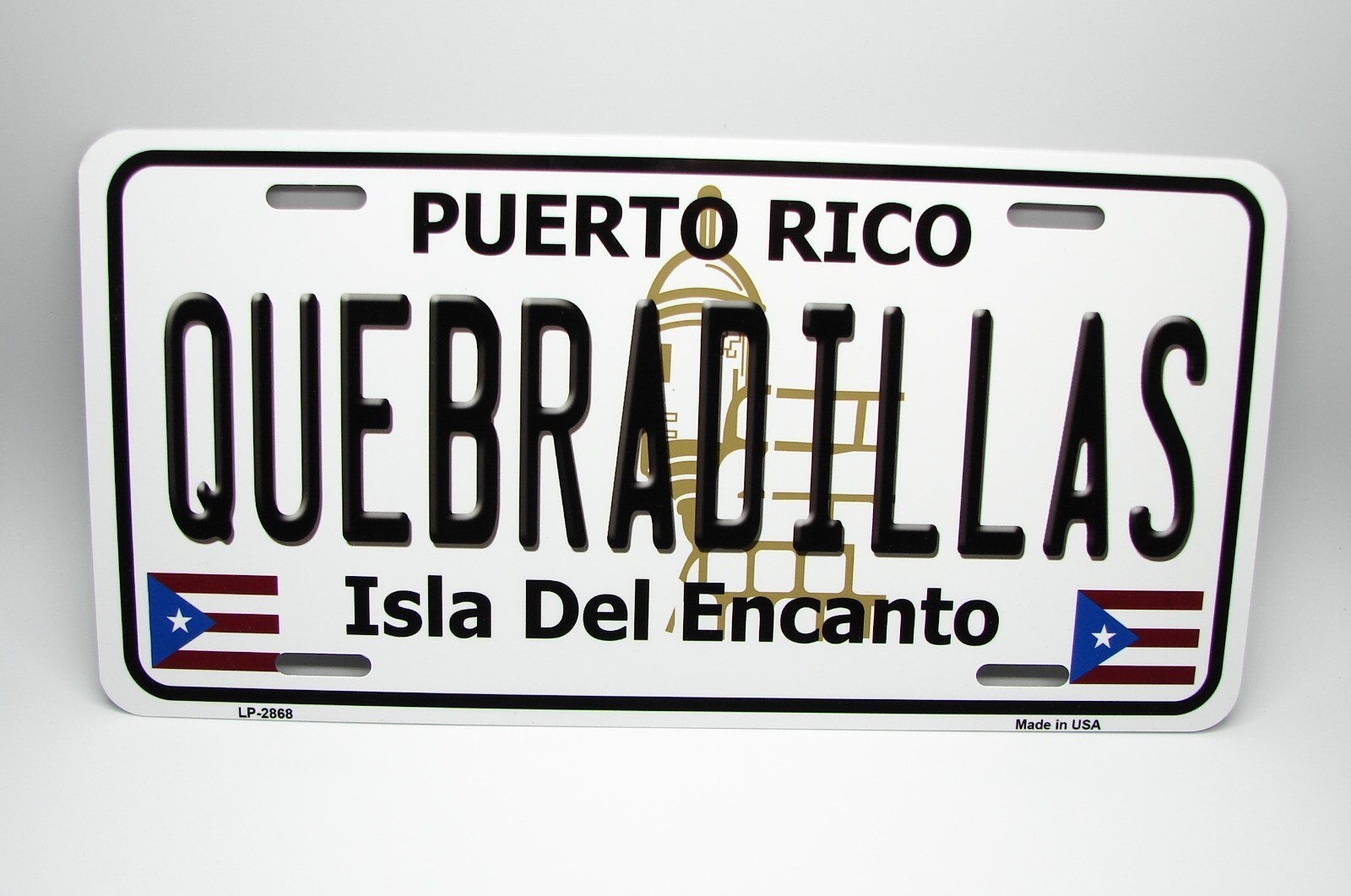 PUERTO RICO QUEBRADILLAS ISLA DEL ENCANTO METAL NOVELTY CAR LICENSE