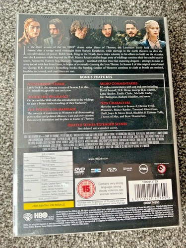GAME OF THRONES COMPLETE SERIES 3 DVD 3rd Third Season Three Original UK Release - Picture 2 of 4
