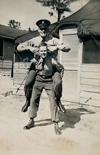 WW2 Era Photo U.S. GIs Messing Around Ear Pulling