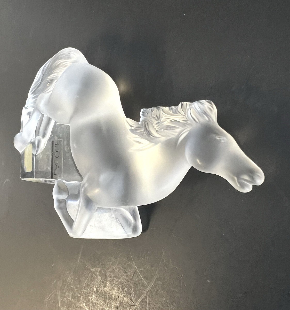 Lalique Kazak Crystal Rearing Horse Sculpture Clear 1206500 in