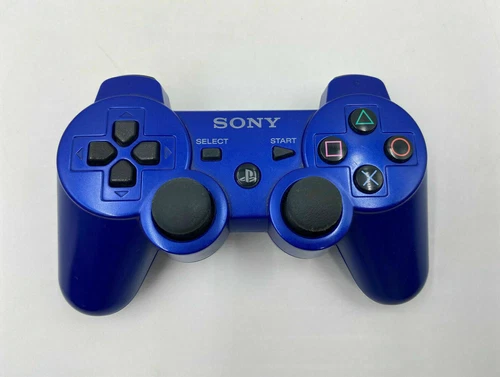 Genuine Metallic Blue Ps3 Wireless Controller Playstation 3 - Tested 100% Works