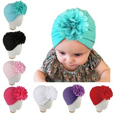 Newborn Baby Girl Boy Knot Flower Turban Cap Head Wrap Beanie Hat Cute Headband
