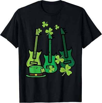 St Patrick Day Rocker Guitar Saint Paddys Band Men Boys Gift Unisex T-Shirt
