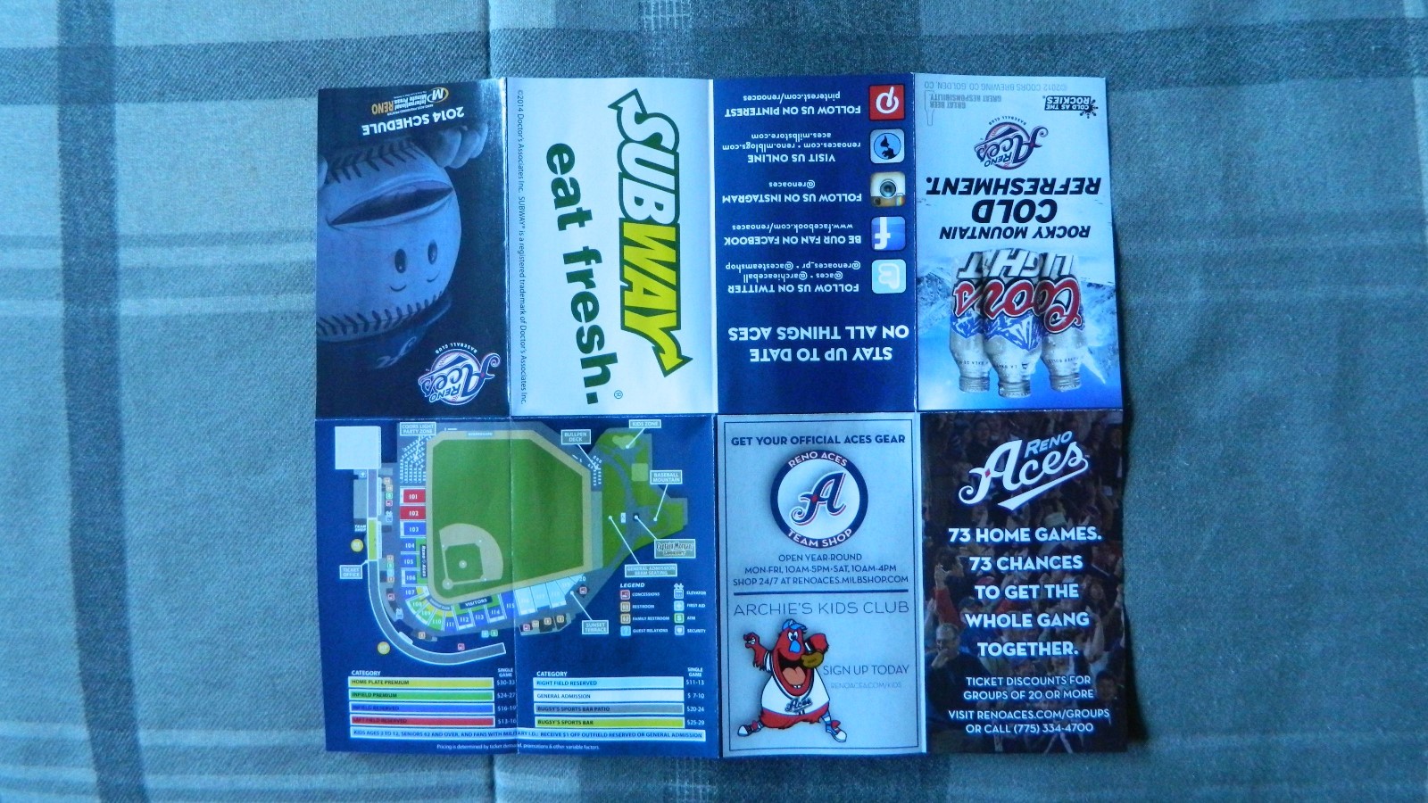 Reno Aces 2014 Pocket Schedules Arizona Diamondbacks Archie Bradley | eBay