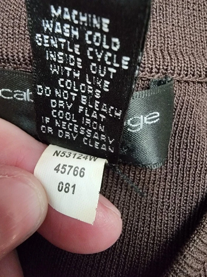 Cárdigan Camisa Top Blusa Cable & Gauge Talla 1X Mujer Marrón Dorado NUEVO Foto 3 de 4