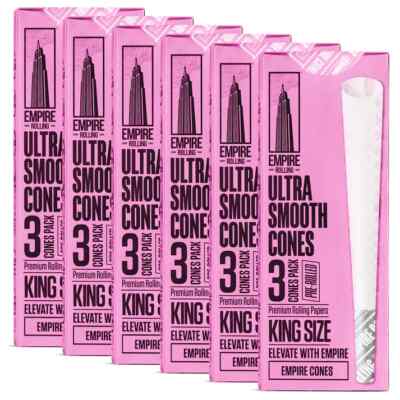 Empire Rolling Ultra Smooth King Size Pink Cones 2 Packs (3 Cones per pack)