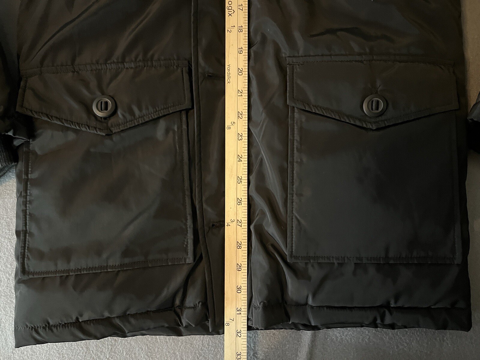 Unisex Guy Laroche Homme Black Puffer Jacket Small Quilted Fur Lined Hood GLH-92