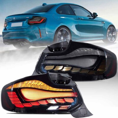 Fit BMW F22 F23 F87 M2 2 SERIES 2014-2019 Sequential Tail Lights OLED Smoke Lens