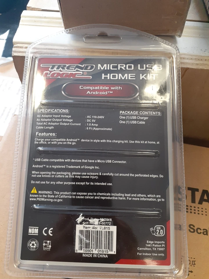 TREND LOGIC MICRO USB HOME CHARGER KIT 6FT METAL CABLE silver  - Image 2 of 4