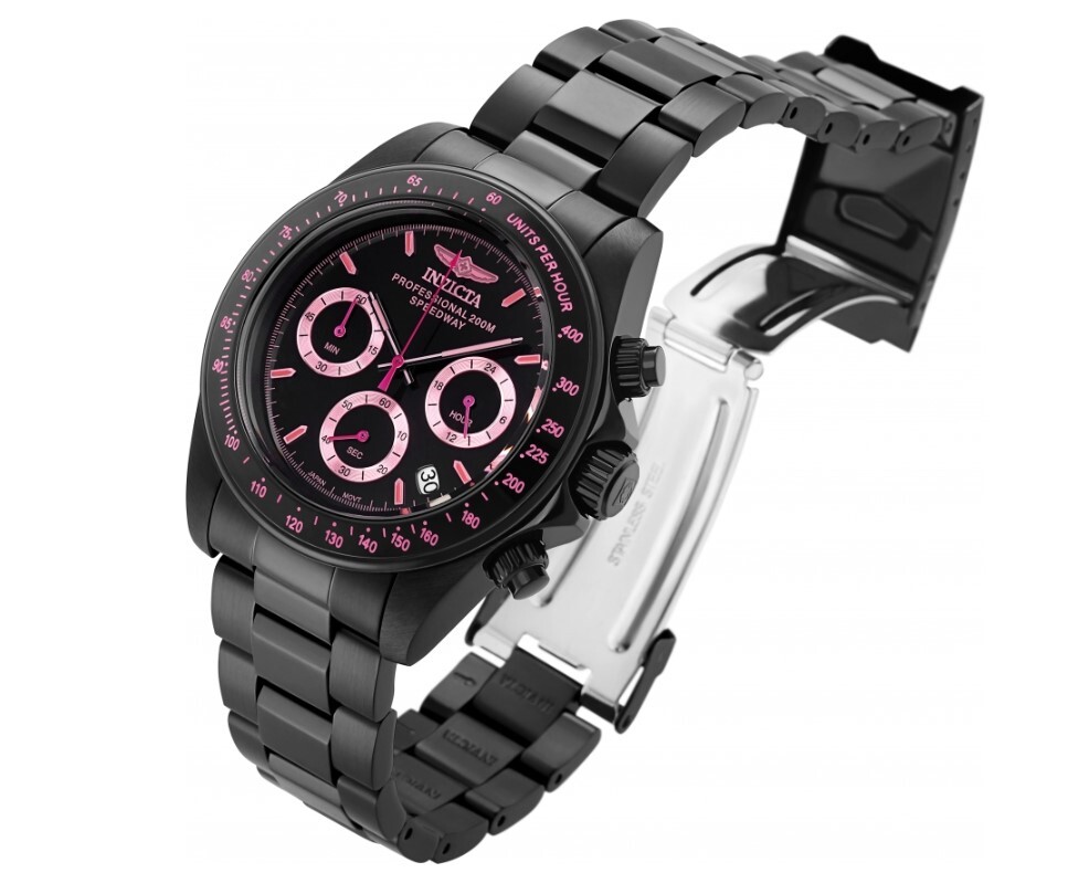 Invicta Speedway 40mm Midnight Pink Stainless Chronograph Watch