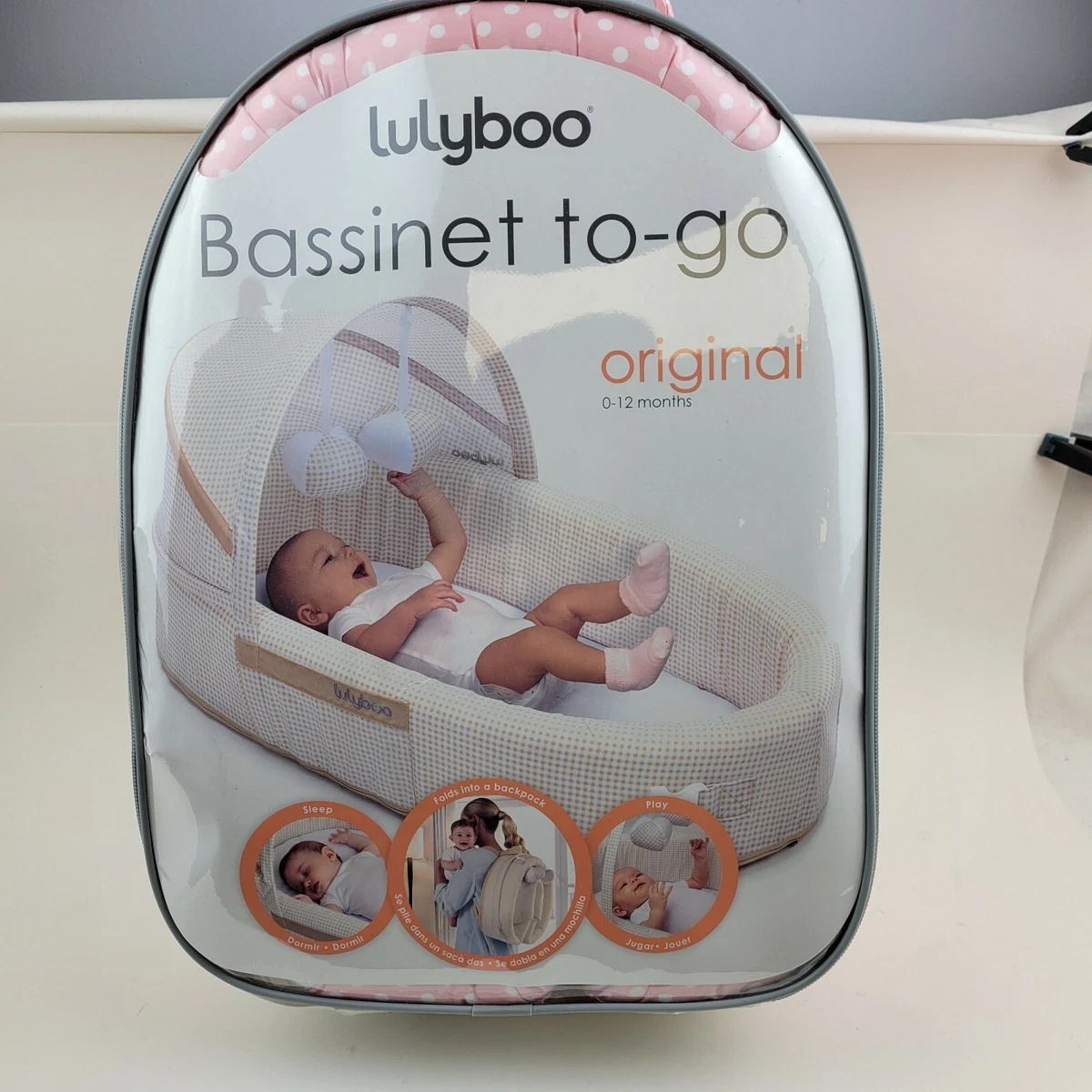 Lulyboo Bassinet To Go Original Pink Polka Dots. New eBay