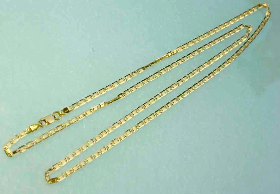 60 cm Halskette Plättchenkette 750 Gelbgold 18 KT Gold Kette Herren Unisex👍WOW - Bild 4 von 4