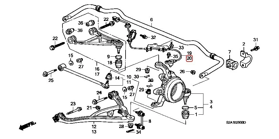 Sensor de velocidad de rueda trasero izquierdo HONDA S2000 AP1 AP2 ABS genuino 57475-S2A-003 Foto 3 de 4