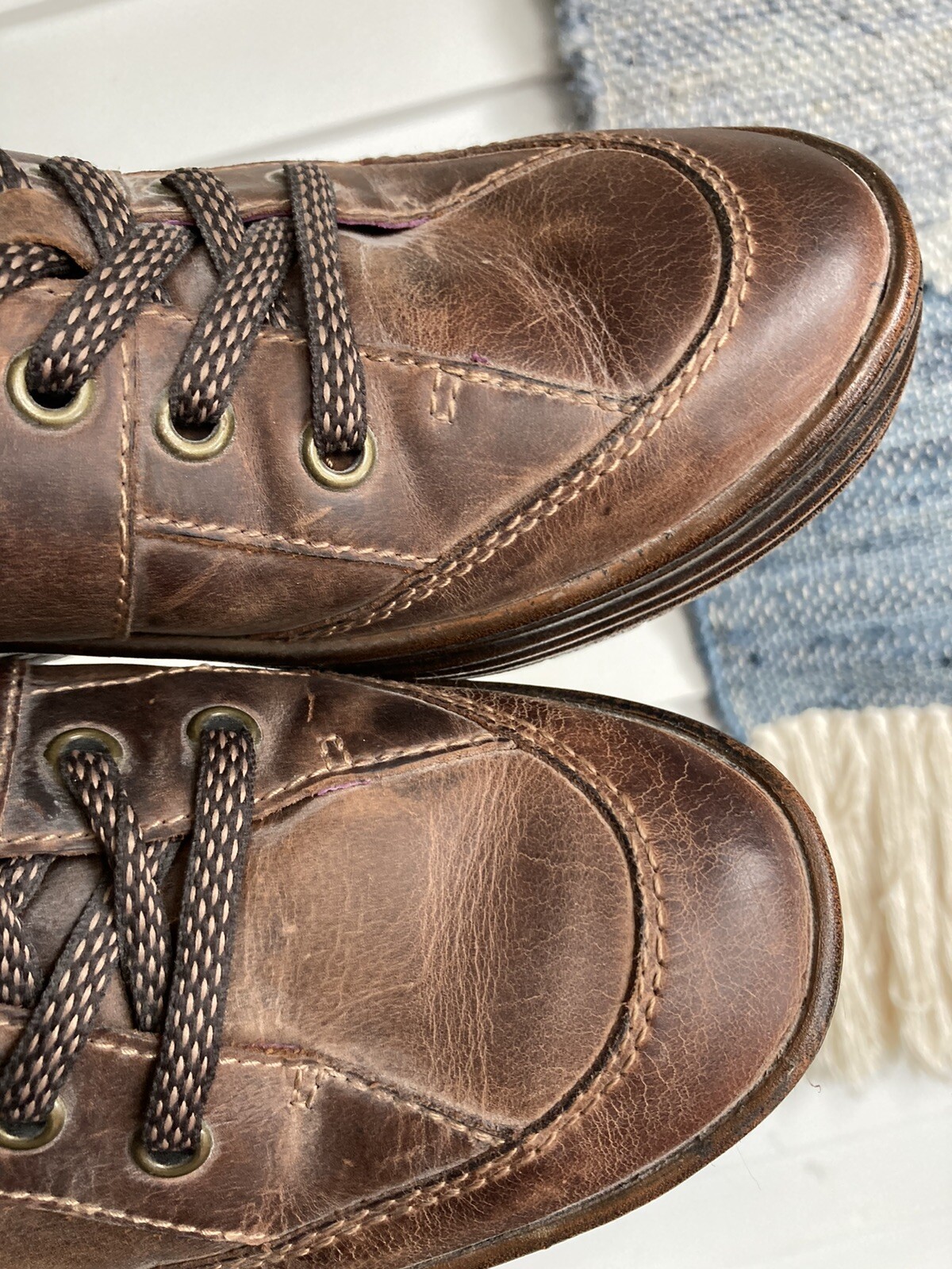 SAOLA Scarpe stringate BIONICA donna taglia 8M pelle marrone Oxford suola a strappo comode GERVAIS