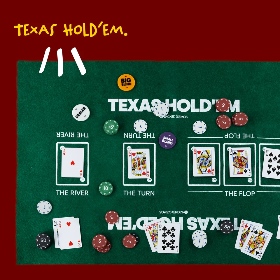 200 Poker Game Texas Hold'em Set Gaming Mat Chips 2 Decks Playing Card With Box - Image 4 of 4