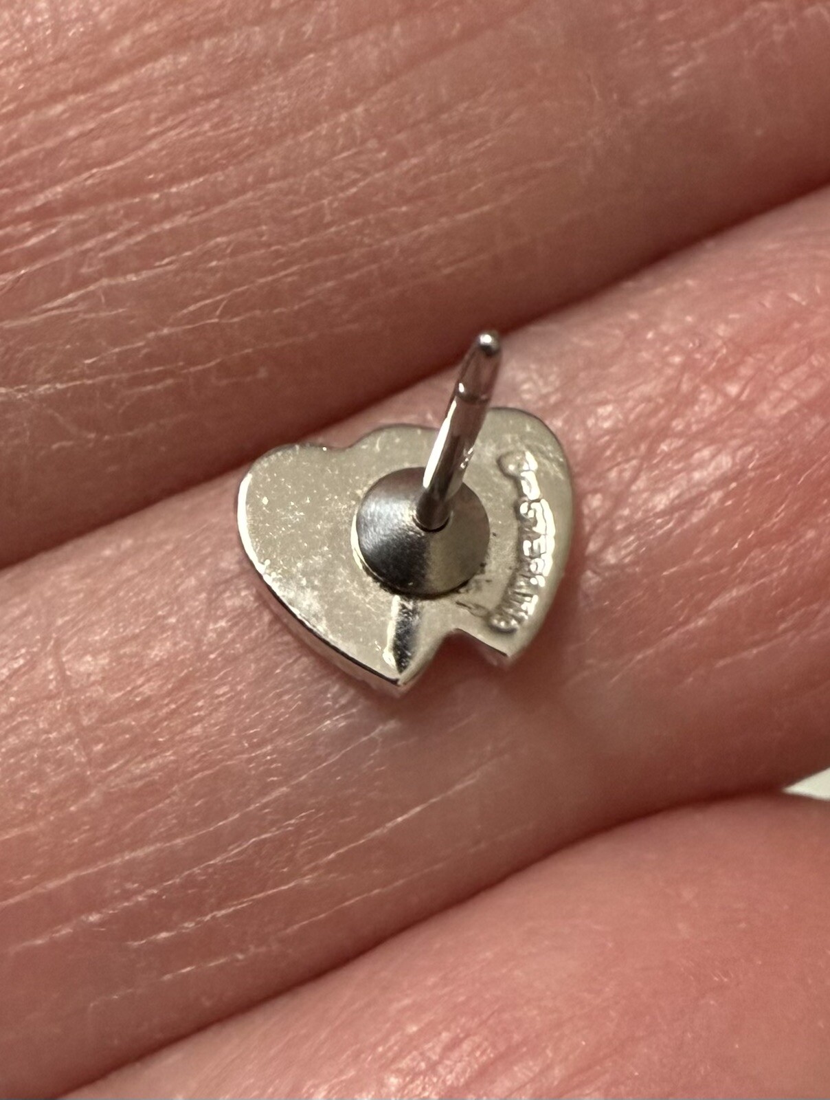 Pretty Sterling Silver Tiny DOUBLE HEART Stud Ear… - image 7