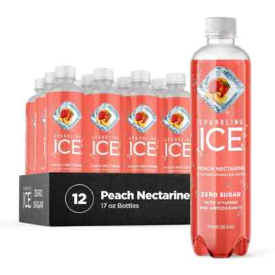 Sparkling Ice Peach Nectarine Zero Sugar Sparkling Water, 17 fl oz