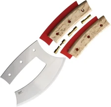 BRISA Ulu 150 Kit Kitchen Knife Stainless Steel Blade Curly Birch Scale Handle