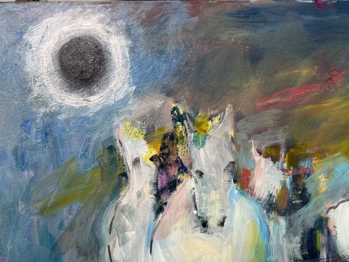 Allegoric Symbolism Art 18X24 Nino Pippa Oil Painting Midnight Run Modernism COA - Picture 5 of 8