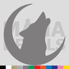 Wolf Howling Vinyl Die Cut Decal Sticker - Moon Animal