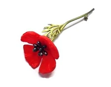 MICHAEL MICHAUD  Red Poppy Flower Pin/Brooch 5803