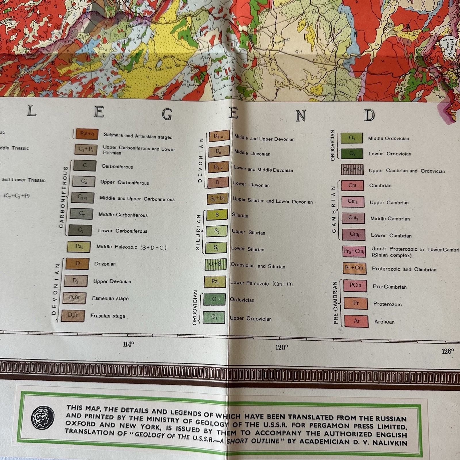 Vintage Collectors The Geological Map of the U.S.S.R. 1957 2 Piece Set Foldable