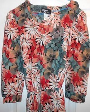 Dawn Joy Fashions Floral Women's Dress sz 11 vintage