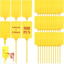 500 Pcs Blank Plastic Tags Shipping Tags 3.94"x 2.36",Yellow