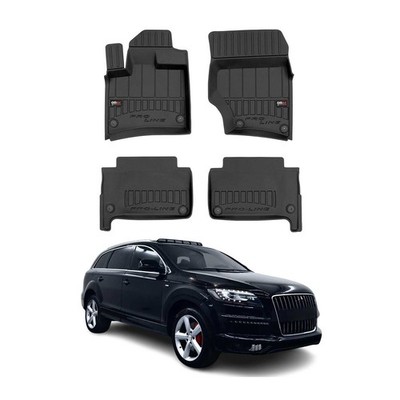 For Audi Q7 2007-2015 OMAC 1109454 Premium 1st & 2nd Row Black Floor Mat Set