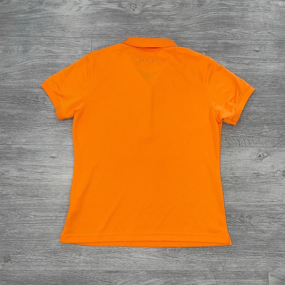 Polo de golf grande Loudmouth para mujer con logotipo naranja mangas cortas cómodo Foto 2 de 4