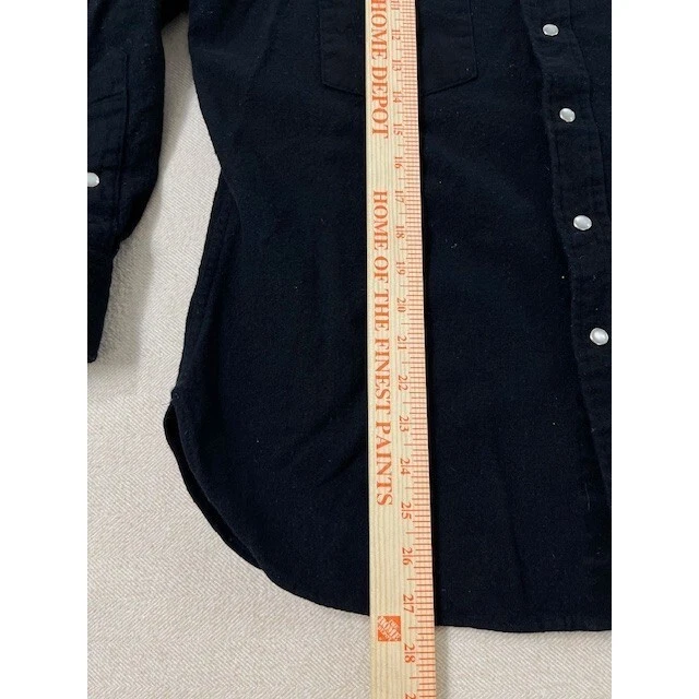 Camisa Vintage Pendleton Alta Qualidade Ocidental Feminina L Lã Virgem Botão para Cima Preta - Imagem 4 de 4