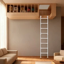 8Ft Attic Ladder, Ceiling Stairs, Loft Stairs Wall Mount Attic Ladder