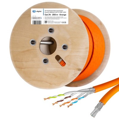 Verlegekabel Cat.7a DUPLEX Twin KUPFER Netzwerkkabel Daten Installation 250m LAN