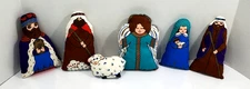 Vintage Plush Nativity Scene Stuffed Cloth Child Play Story Retelling Toy 6 Pcs