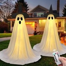 Sturdy 59" Lighted Ghosts - Perfect for Haunted House Yard Decor, 2 Pack