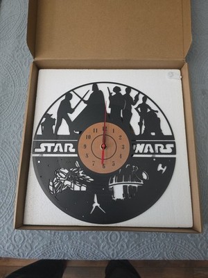 Vinyl Clock StarWars Vinyl Record Wall Clock LED Colored Back Lit Lights