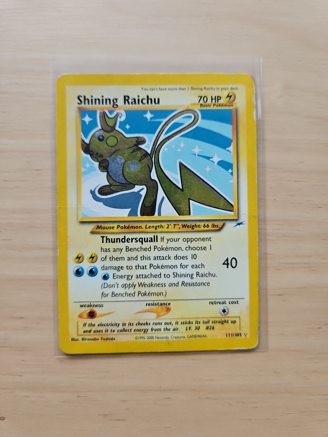 Shining Raichu - 111/105 - Pokemon Neo Destiny Unlimited Holo Rare Card WOTC MP