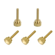5Pcs Brass Knurled Thumb Screws, M3x16mm Shoulder Bolts Stepped Knobs Fasteners
