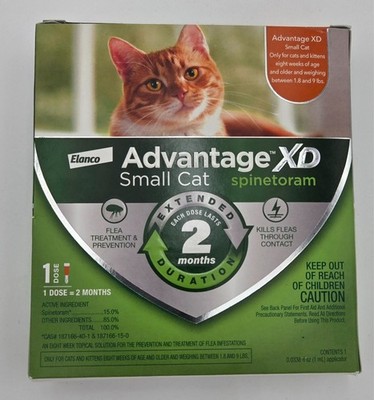 Advantage XD Long-Lasting Flea Prevention & Treatment for Small Cats  1 dose NEW