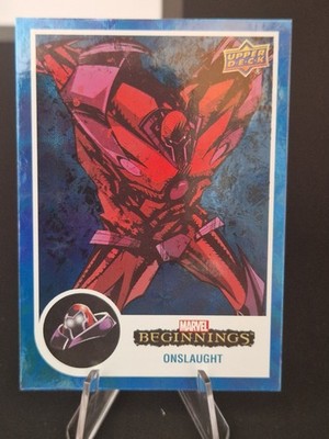 2022 Upper Deck Marvel Beginnings Vol 2 Ser 1 Onslaught /99 Blue Rainbow Card