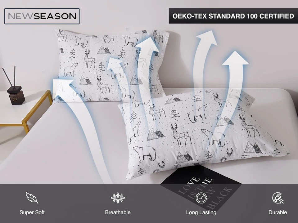 - 100% Cotton King Flannel Sheet Set Softly Brushed Cotton Flannel Sheets - S... - Image 3 of 4