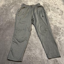 Jordan Sweatpants Youth Large Gray Fleece Elastic Waist Pockets Straight Leg