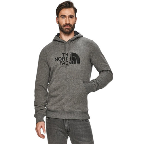 The North Face Mens Drew Peak Pullover Drawcord Outdoor Sweatshirts Hoodie Grey - Picture 3 of 3
