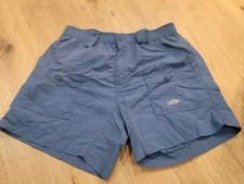 AFTCO Shorts Mens 34x6 Blue Cargo Fishing Tackle Sport