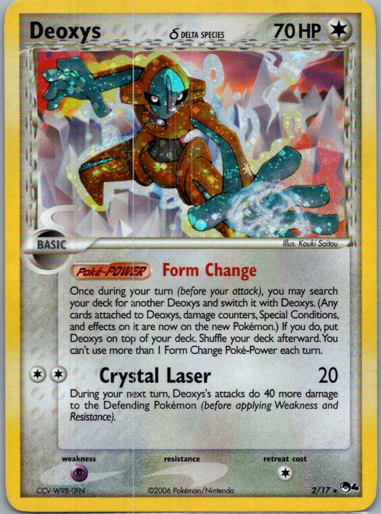 Deoxys 2/17 Rare POP Series 4 Pokemon Holo Moderately Played