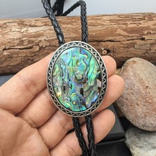 Abalone Shell Bolo Tie Wedding Necklace for Men Women Western Cowboy Necktie
